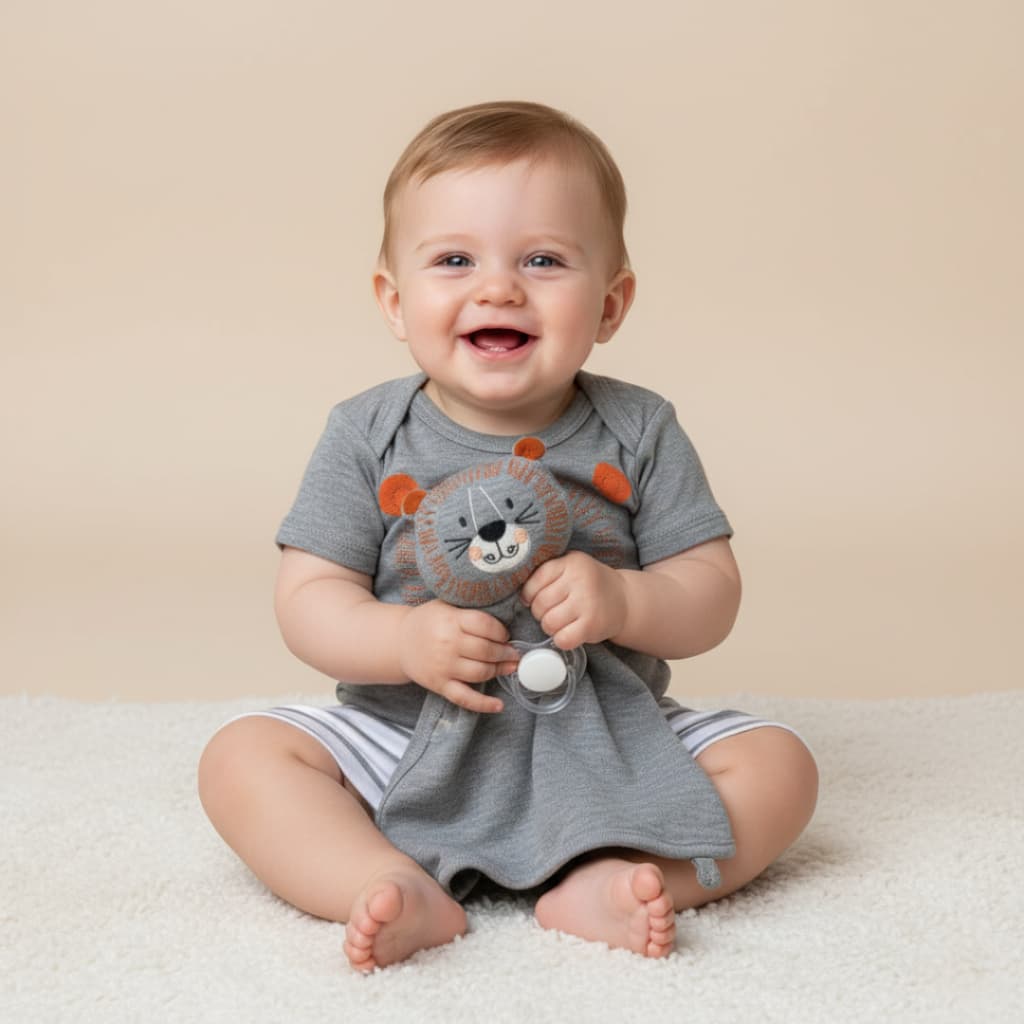 Kit Body, Short e Naninha Ursinho e Leãozinho Best Club Baby