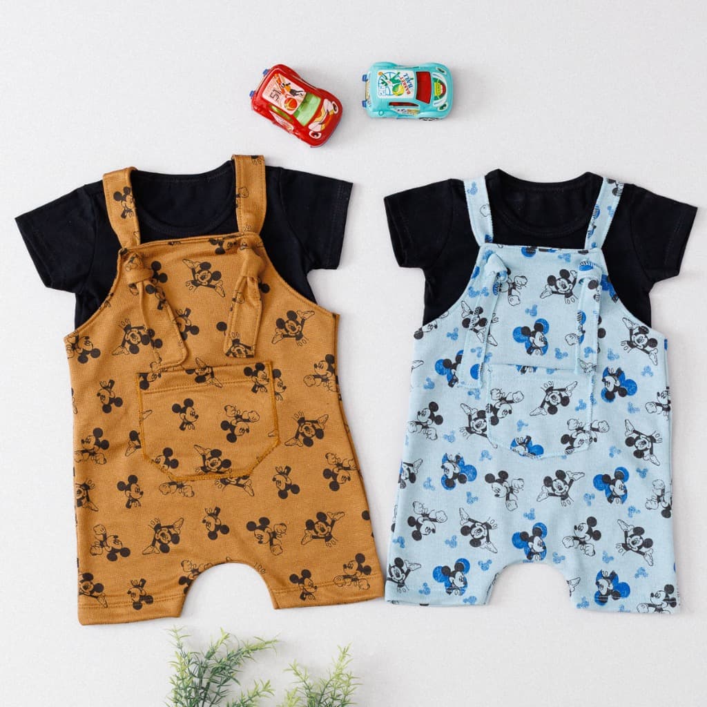 Jardineira Roupa de Bebe Infantil Menino Mickey