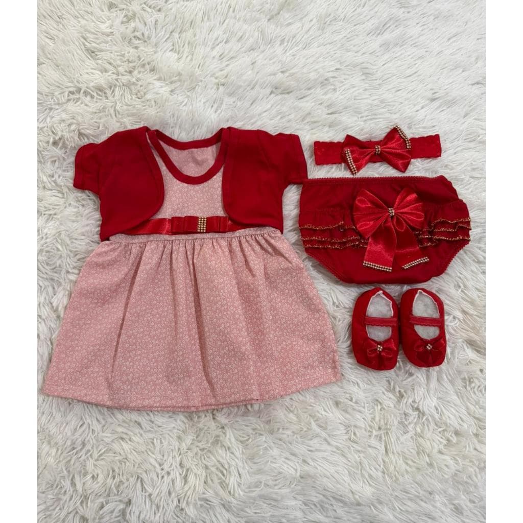 Kit Vestido bolero bebê para menina 4 peças
