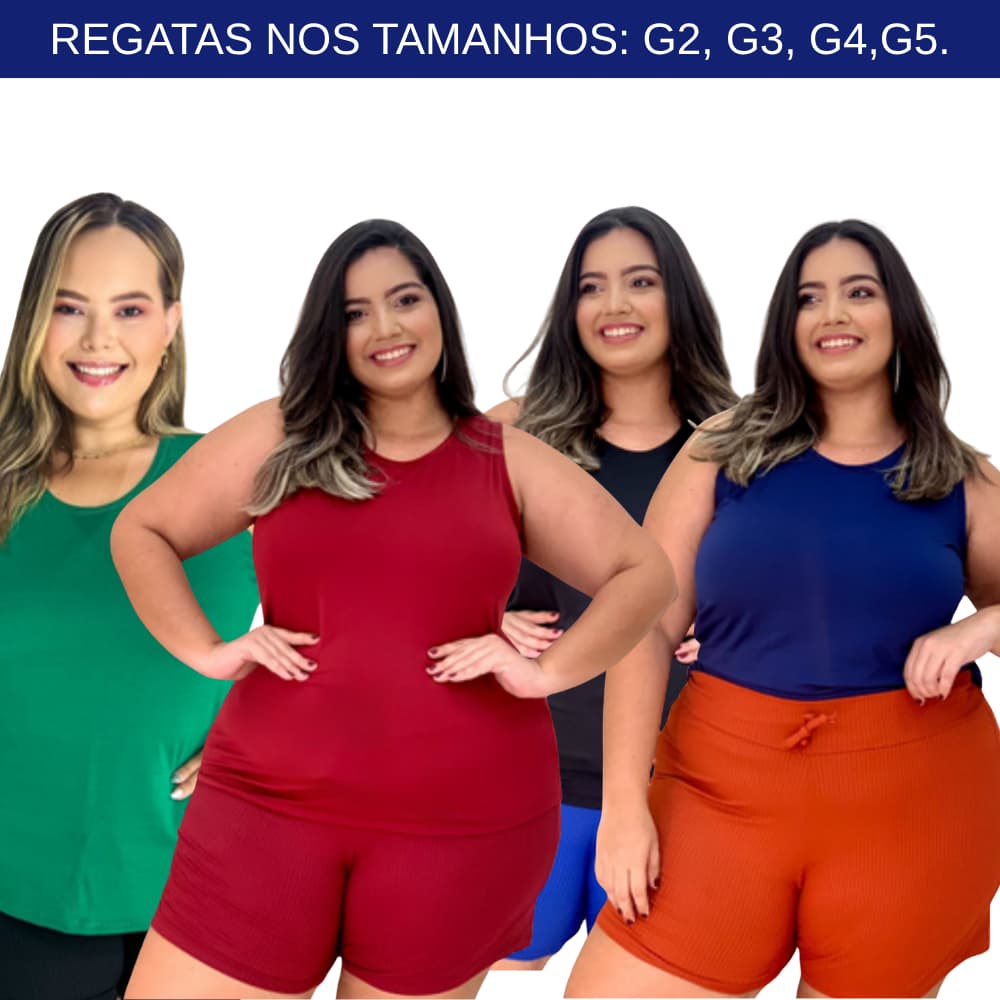 Camiseta Regata Fitness Feminina Plus Size De Malha.