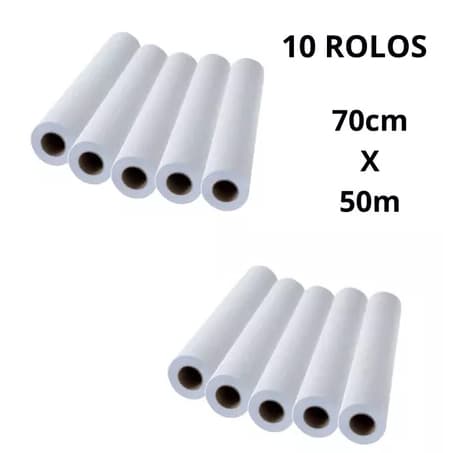 Kit 10 Lençol Descartável Papel Hospitalar Maca 70cmx50mt - 10 Rolos