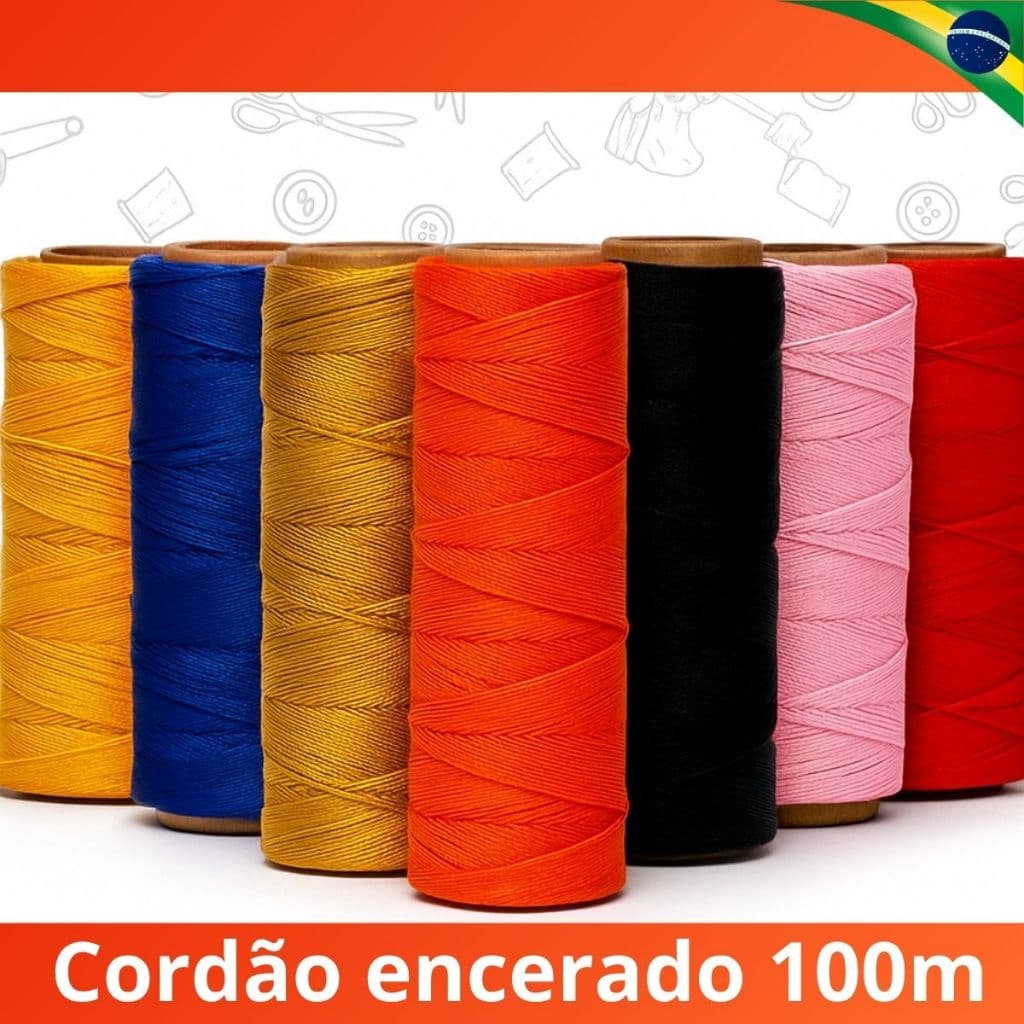 Cordão Encerado 1mm Rolo 100m Artesanato Linha Encerada Fina Fio Irmãos Mantovani