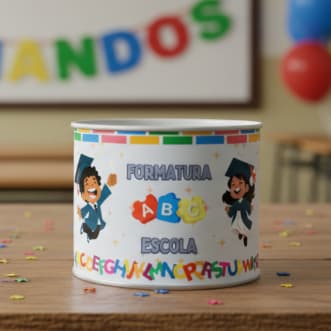 Rótulo Adesivo Formatura ABC 🎓 Para Tubolata 7x10cm 🎁 Personalizado com Nome da Escola e Ano sem emenda(7x34cm o rótulo)