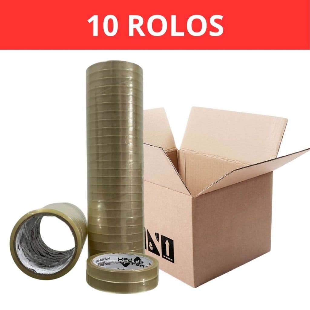 Kit 10 Rolos Fita Adesiva Durex Pequena 12mm x 30m Fina Transparente