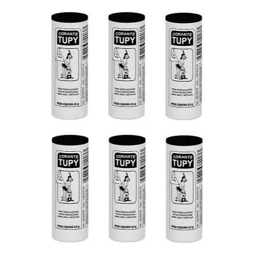 Kit Pacote 6 Tubos De Corante Tupy Cor 36 - Preto Para Tingir Tecido