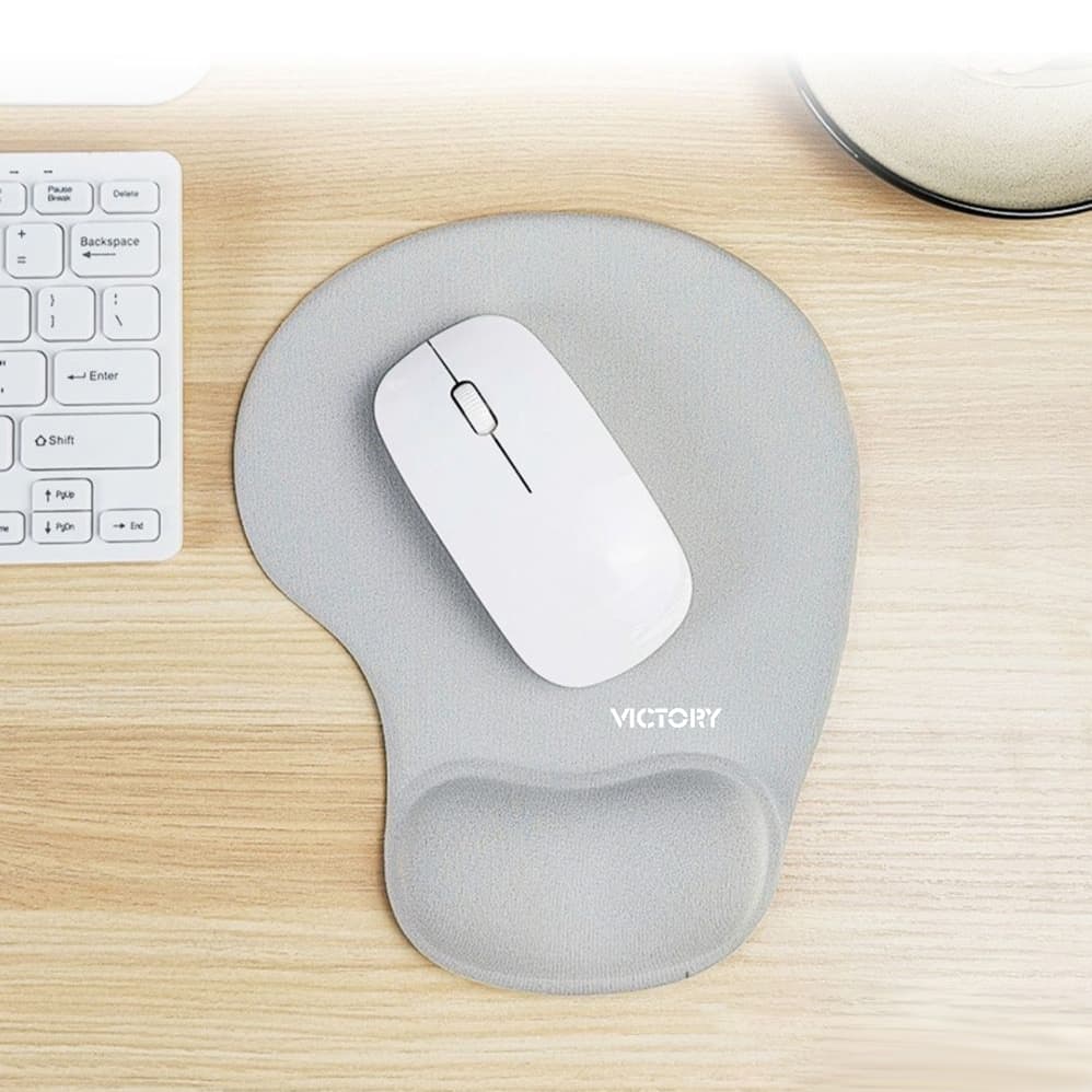 MousePad Ergonômico Preto com Apoio de Pulso em Gel Almofadado Conforto Escritório Computador
