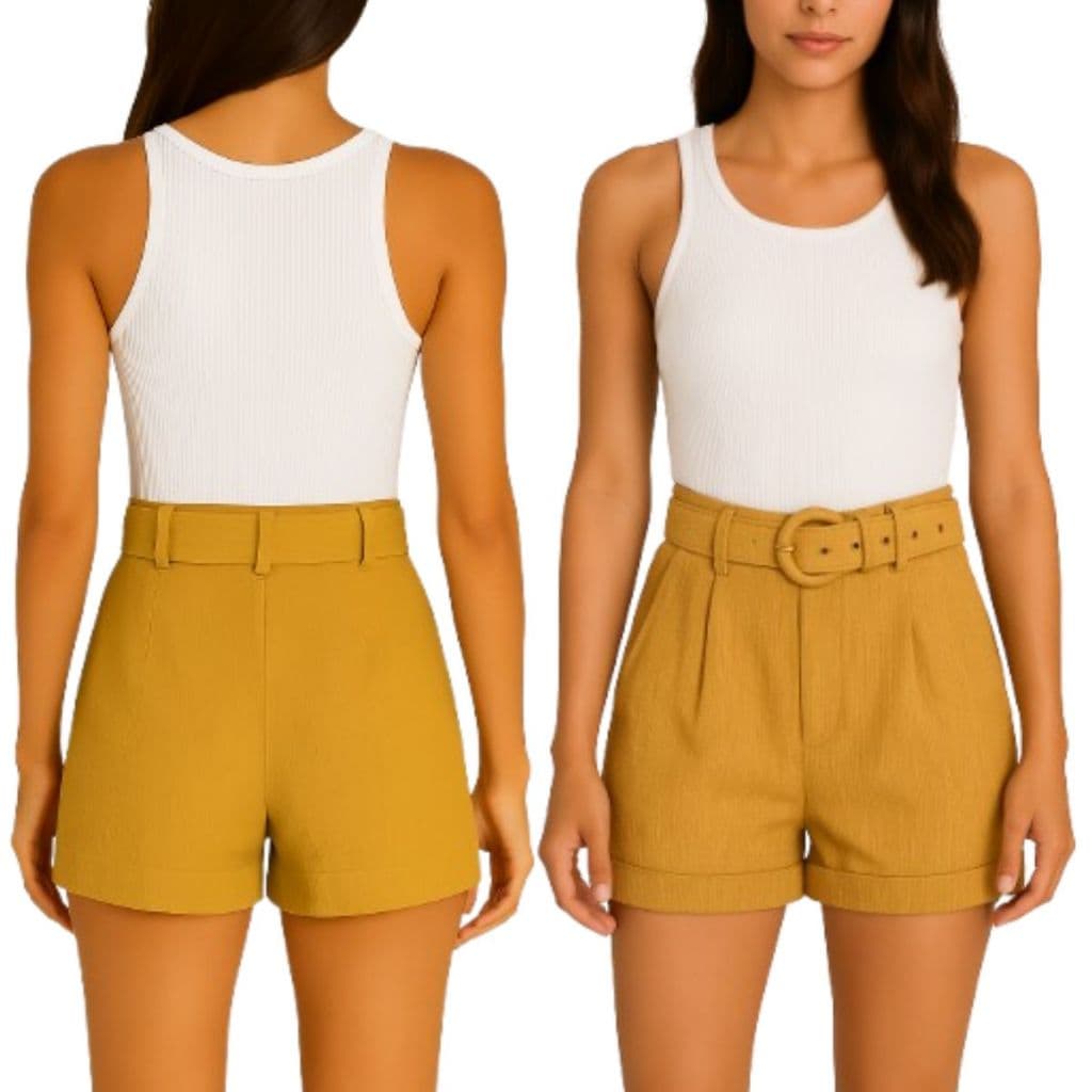 Kit 2 Shorts Alfaiataria com Cinto Feminino