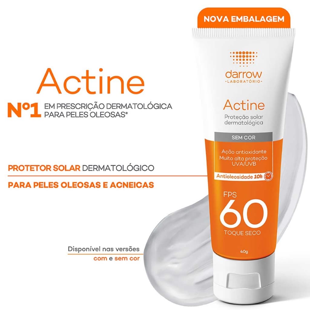 Protetor Solar Facial Actine FPS 60 40g