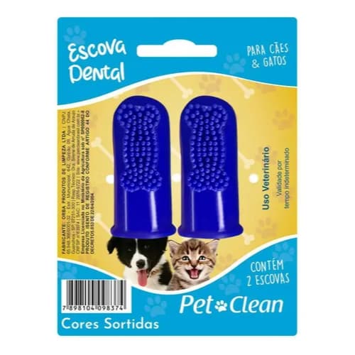Pet Clean Solapa Dedeira 2un - Escova de Dente Para Pets