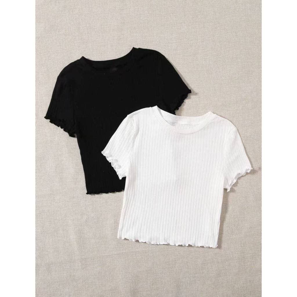 Blusinha Feminina Canelada Franzida Solida Elegante Moda Verao