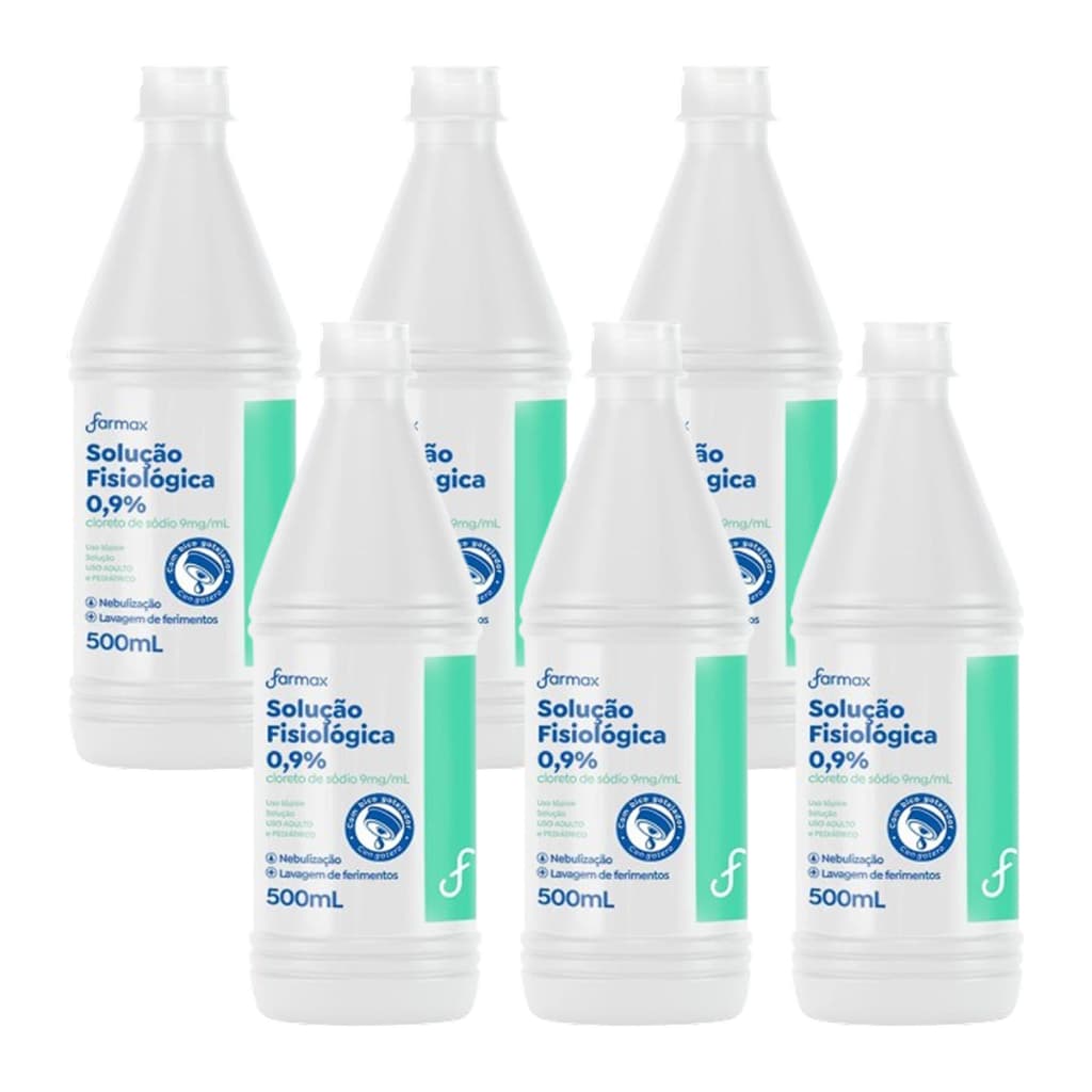 Kit 6 Soro Fisiológico Sorimax Farmax 500ml