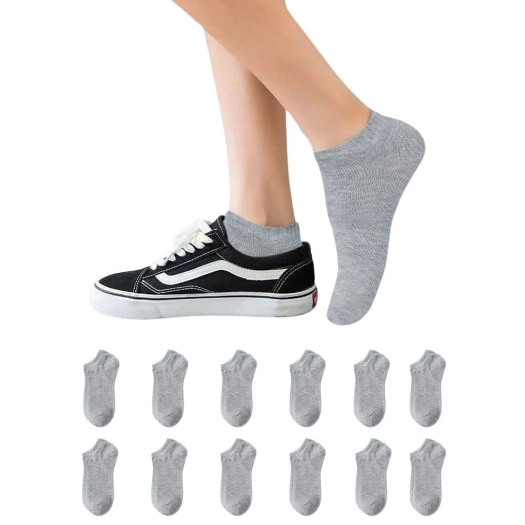 Kit 24 Pares Meias Soquete Mescla Cor Cinza 12 Pares ou 6 Pares Tamanho 39 ao 44