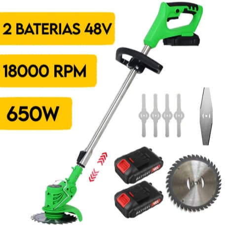 Aparador de Grama Sem Fio 48V – Motor 800W - 18000rpm - Roçadeira a Bateria Promoção