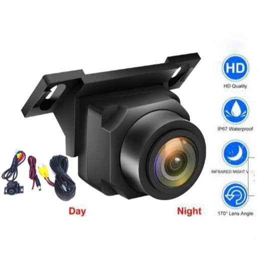 Câmera Automotiva HD 170° Fisheye Dual AHD/CVBS – Frontal, Traseira e Lateral com Visão Noturna