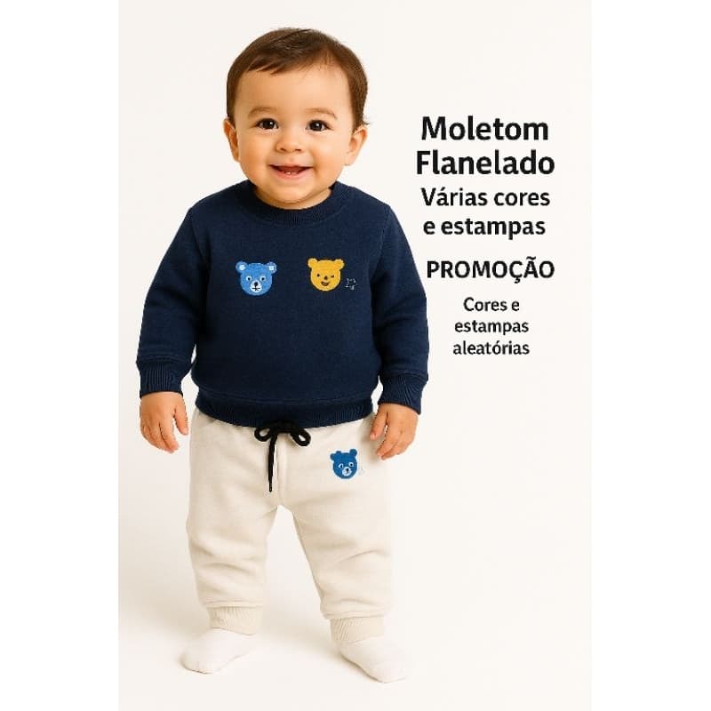 Conjunto  Moletom Flanelado bebês unissex
