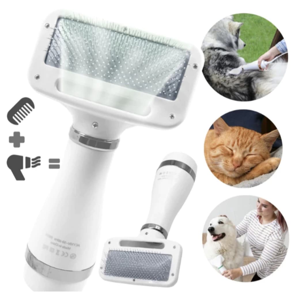 Secador De Pelo Escova Pente Pet Tosa Profissional Portátil 2 IN 1 Remove Pelos Cachorro Gato 110V