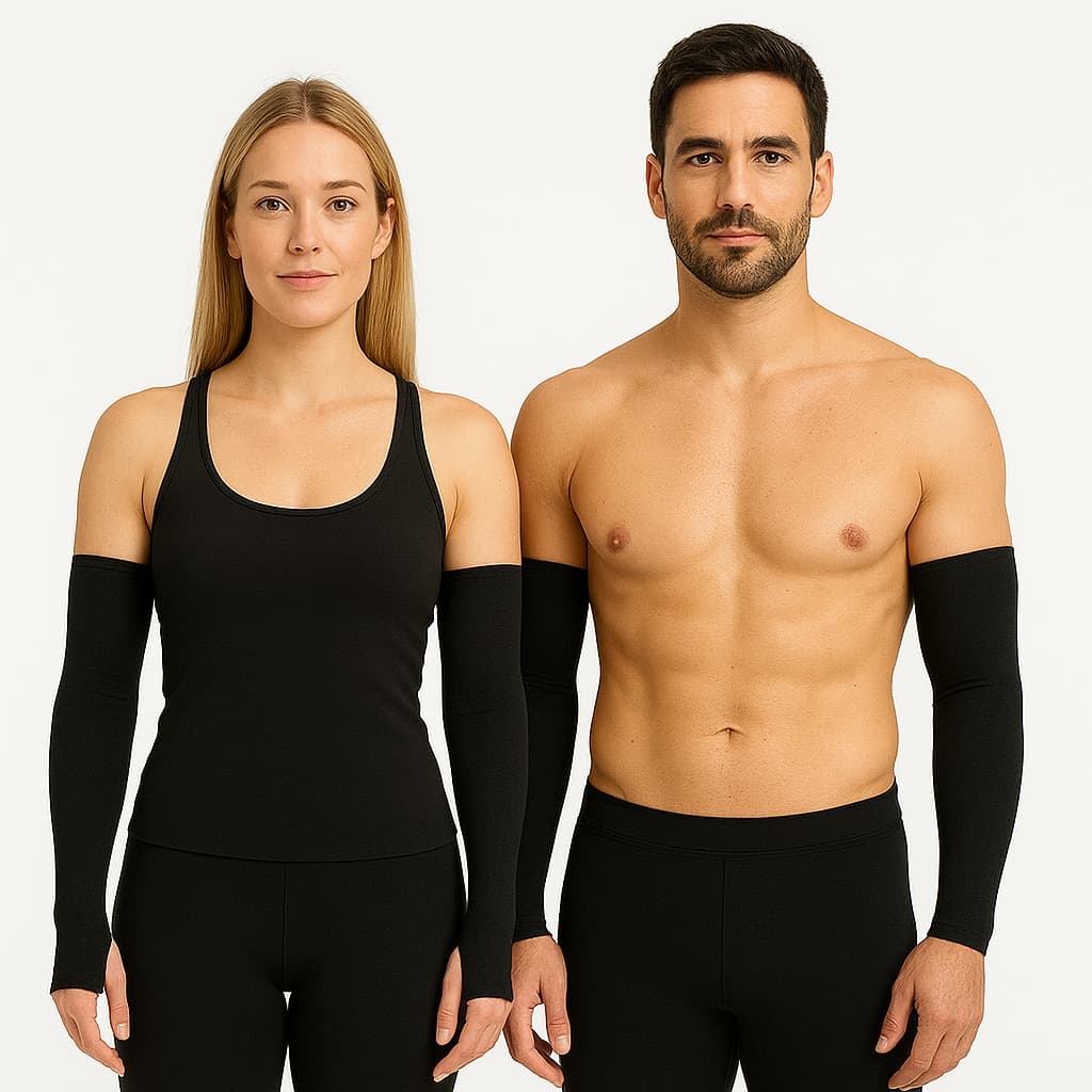 2 MANGUITO MANGA  UNISSEX PROTEÇÃO SOLAR PRETO ESPORTE