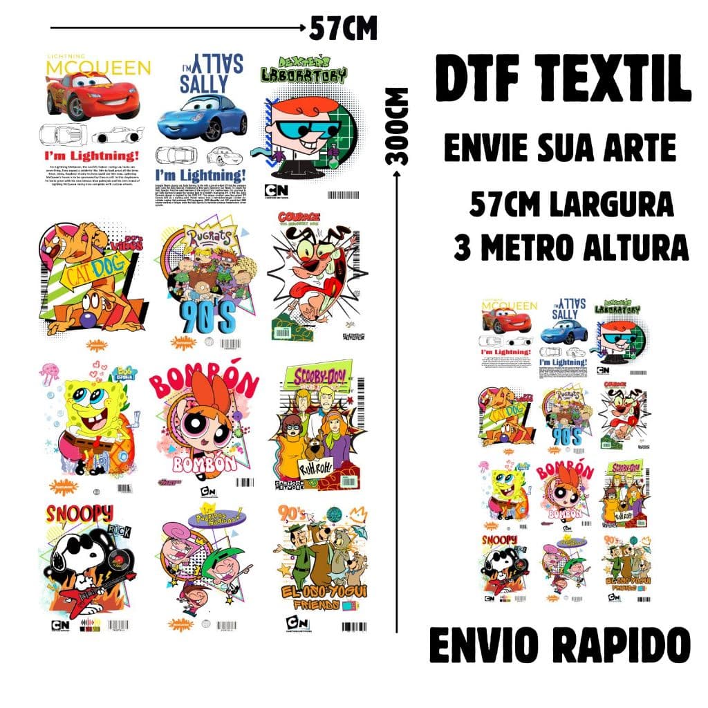 DTF Textil Impressao Para Estampas De Camisetas E Tecidos 57 cm largura 3 Metro Envie Sua Arte