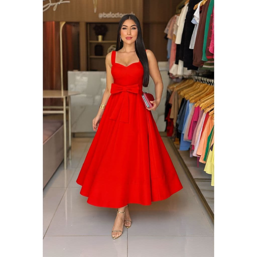Vestido Longo Feminino Sem Manga Azul Liso Com Bojo Casual Solto Vestido Pra Igreja Roupas Femininas Vestido Vermelho