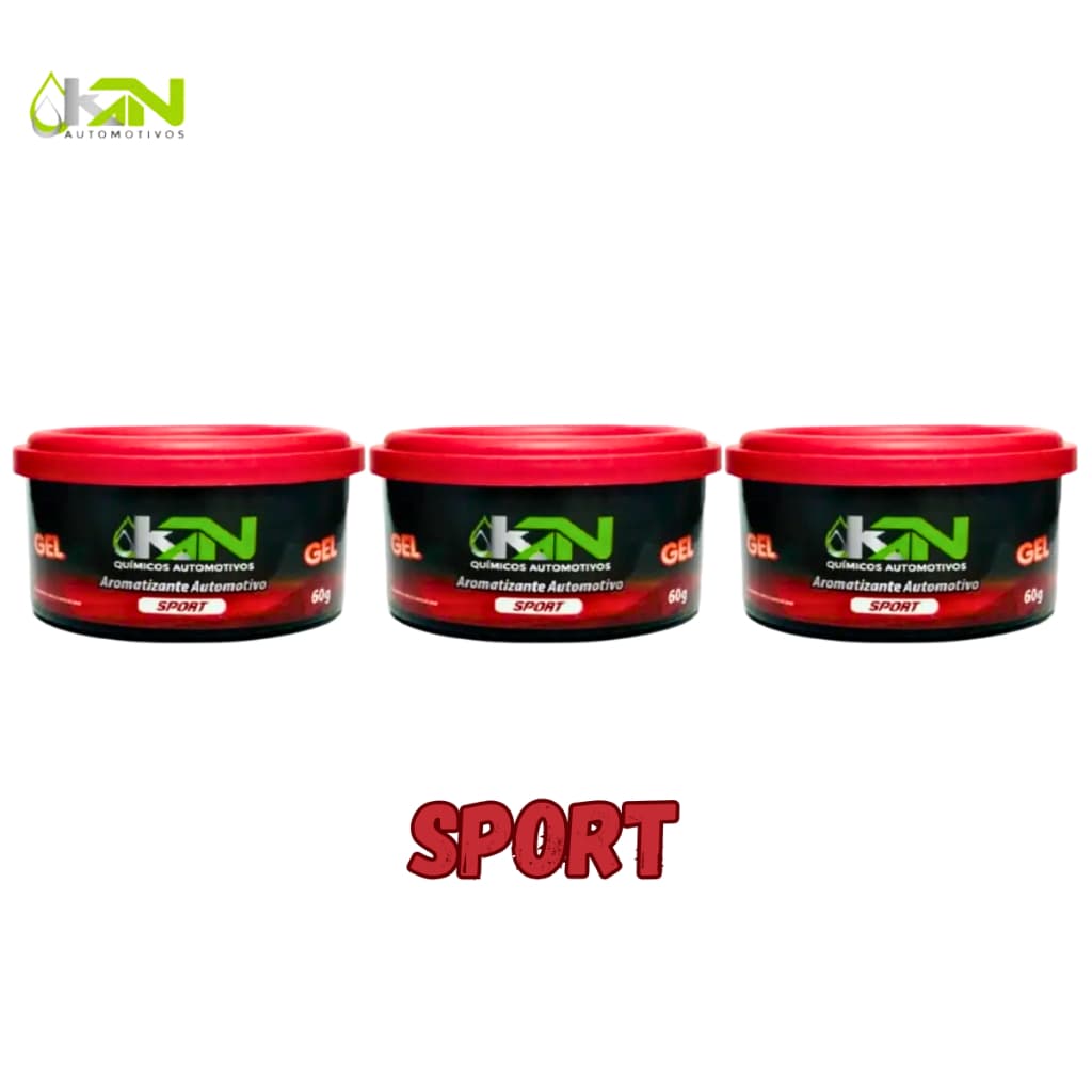 Kit c/3 Cheirinho para Carro Aromatizador em Gel KN 60g Aroma Sport