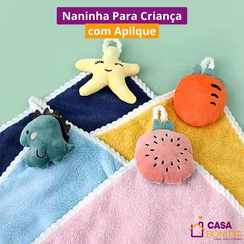 Naninha de Criança com Aplique Microfibra 30×30cm com Aplique