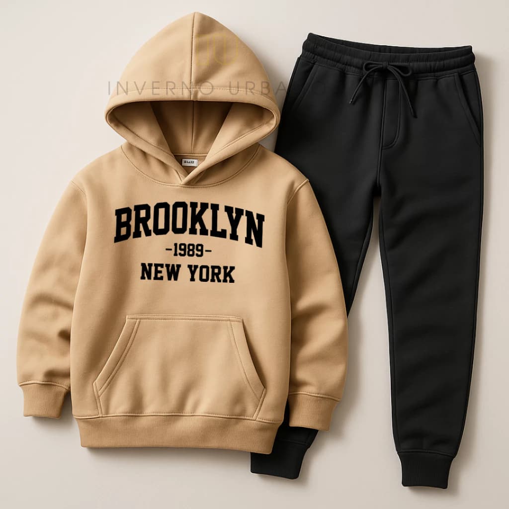 Conjuntinho Infantil Moletom Brooklyn Premium Várias Cores 2,4,6,8,10,12,14 e 16 anos.