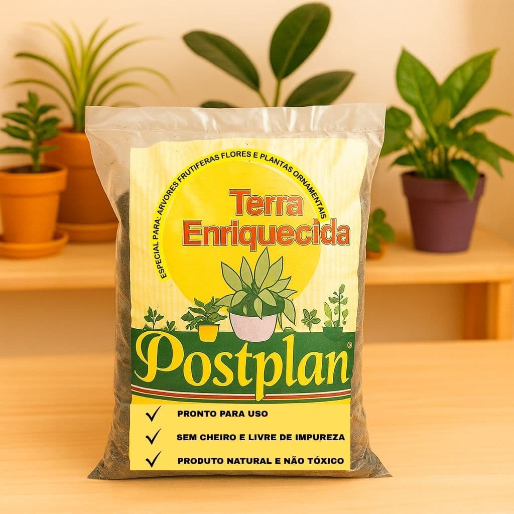 2kg Terra Enriquecida Adubada Saco Rica Nutrientes Para Cultivo Plantas Flores Hortaliças Frutas