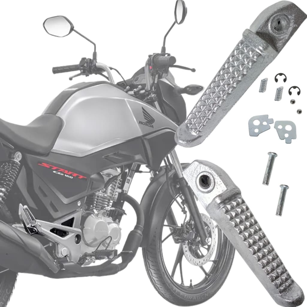 Pedaleira Pedal de Apoio Traseira Garupa Passageiro Fan 160 Titan 160 Start 160 2025 Par