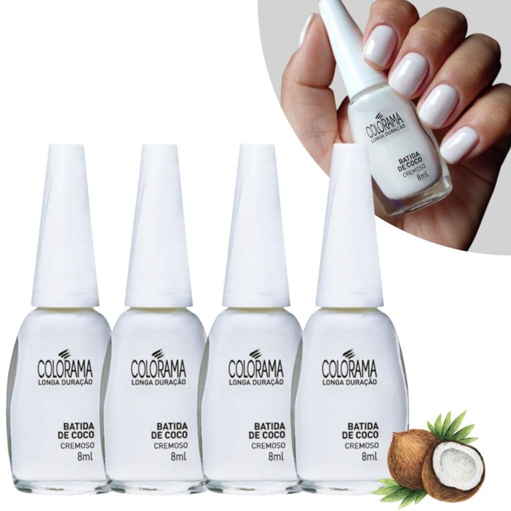 KIT 4 ESMALTE COLORAMA BATIDA DE COCO QUERIDINHO DA MANICURE