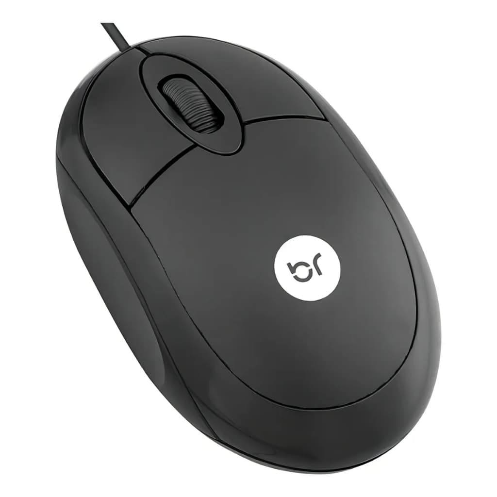 Mouse Optico USB com fio 1200DPI | Ergonômico, Plug & Play, Pronto para Uso