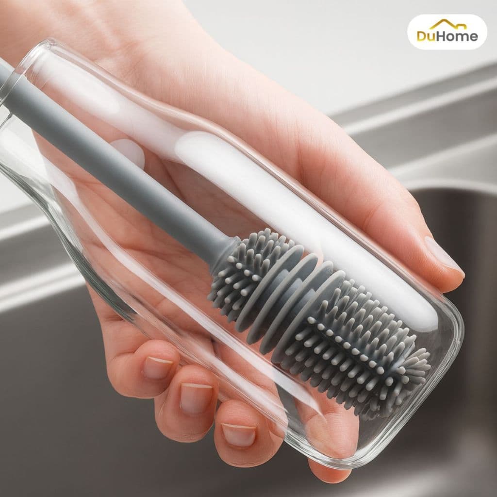 Escova Silicone Multiuso Garrafa Mamadeira Escova Higienica Limpeza Cantos Copo Garrafa Duhome