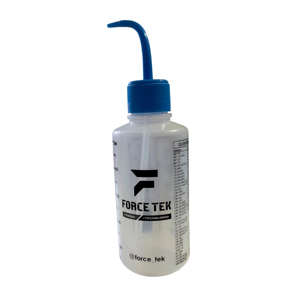 Garrafa Medidora Óleo Suspensão Motocicletas c/ Tabela Aplicação - 500ML