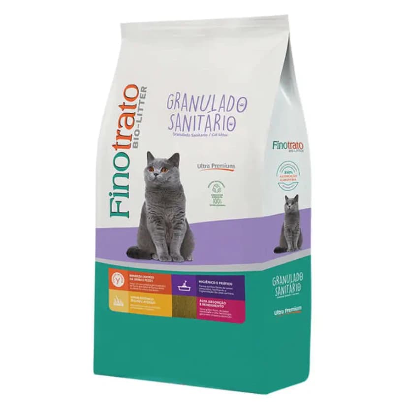 Areia Finotrato Bio-Litter  2kg🐱 Biodegradável | Controle de Odor | Forma Torrão | Natural e Ecológica 🌱