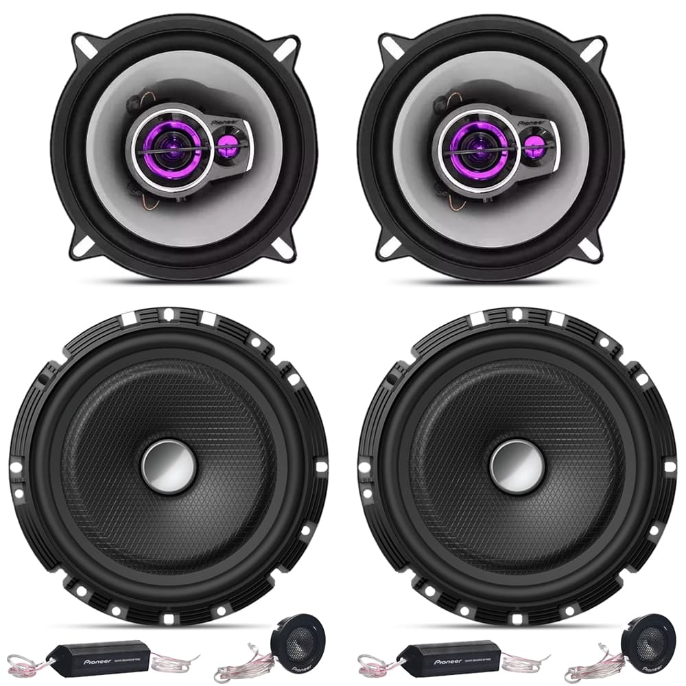 Jogo Kit 2 Vias Pioneer 6 Polegadas Tsc-1730br + Par de Alto Falantes 5 Triaxial Ts1360br