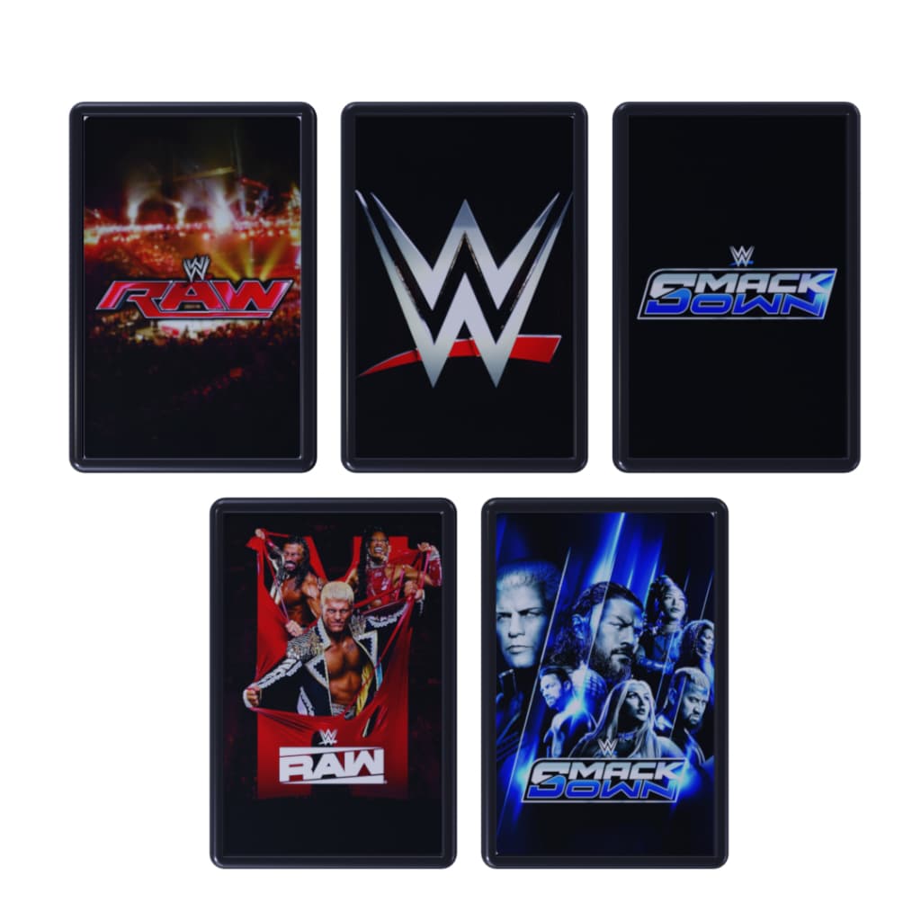 Kit de 5 Quadros Decorativos Com moldura Tamanho 20x30cm WWE Raw Smack Down