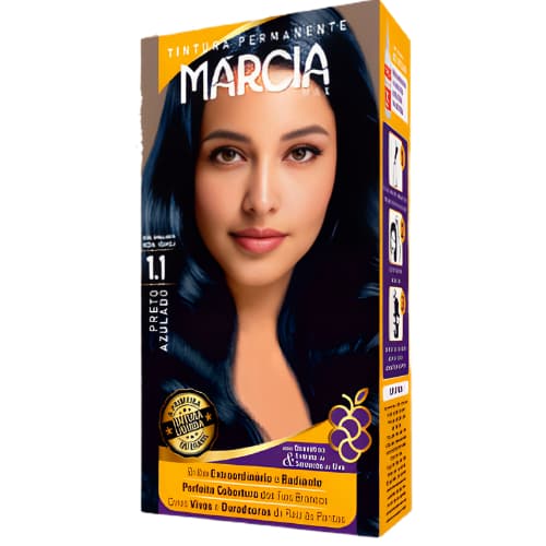 Tintura Permanente Liquida Marcia 1.1 Preto Azulado  30ml