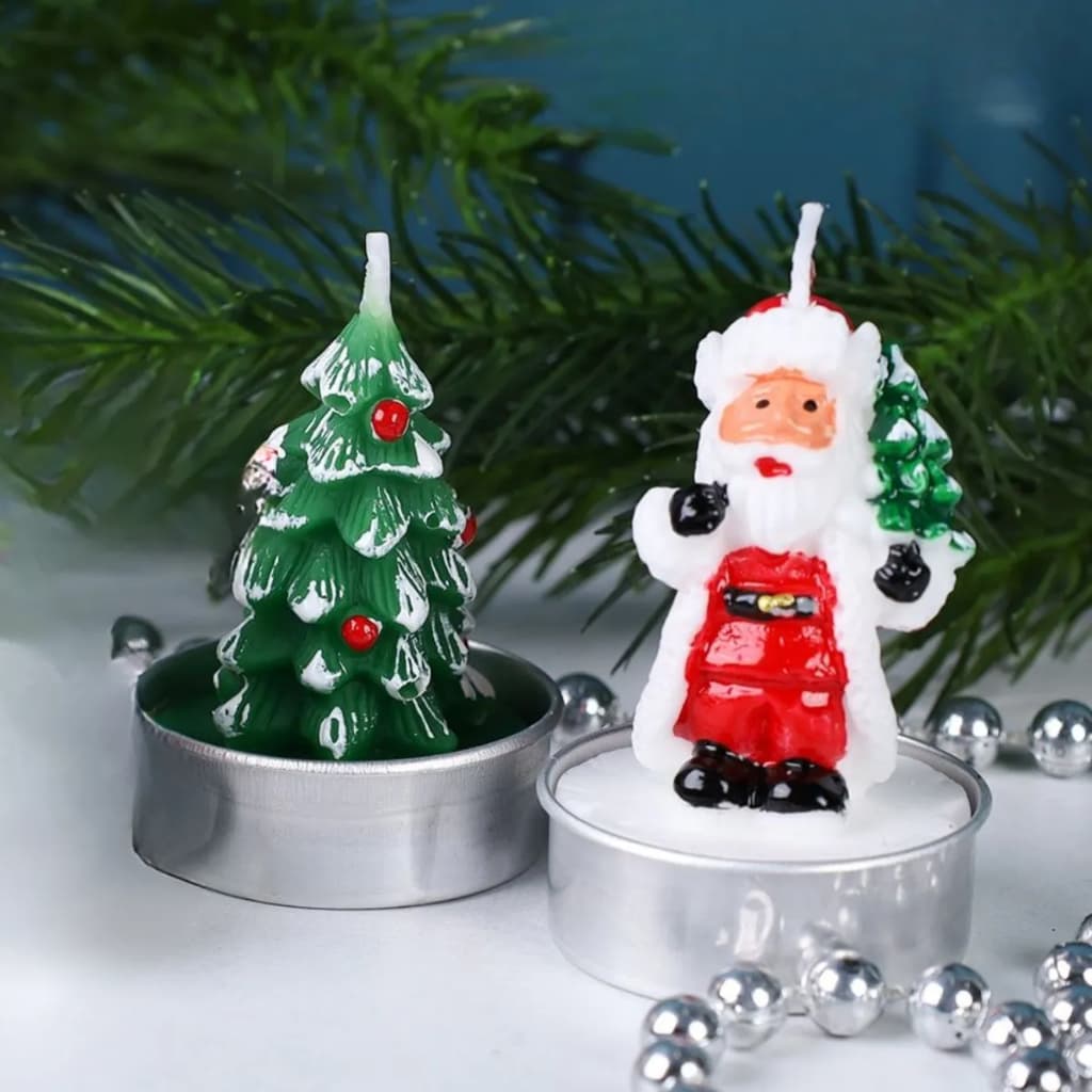 Enfeite De Natal Lembrança Velas Natalinas Presente Kit Festa Ano Novo Lembrança