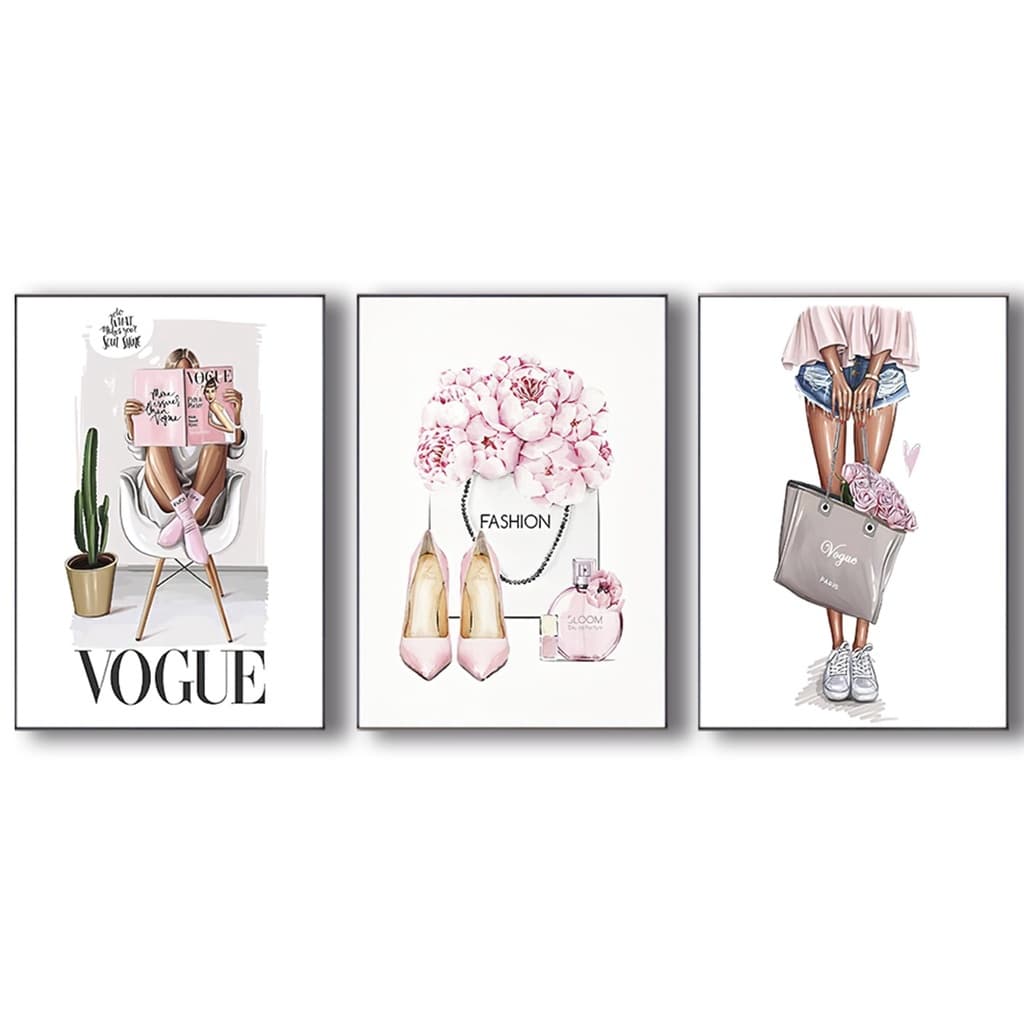 Quadros Decorativos Menina Moda Fashion Quarto Sala moderno