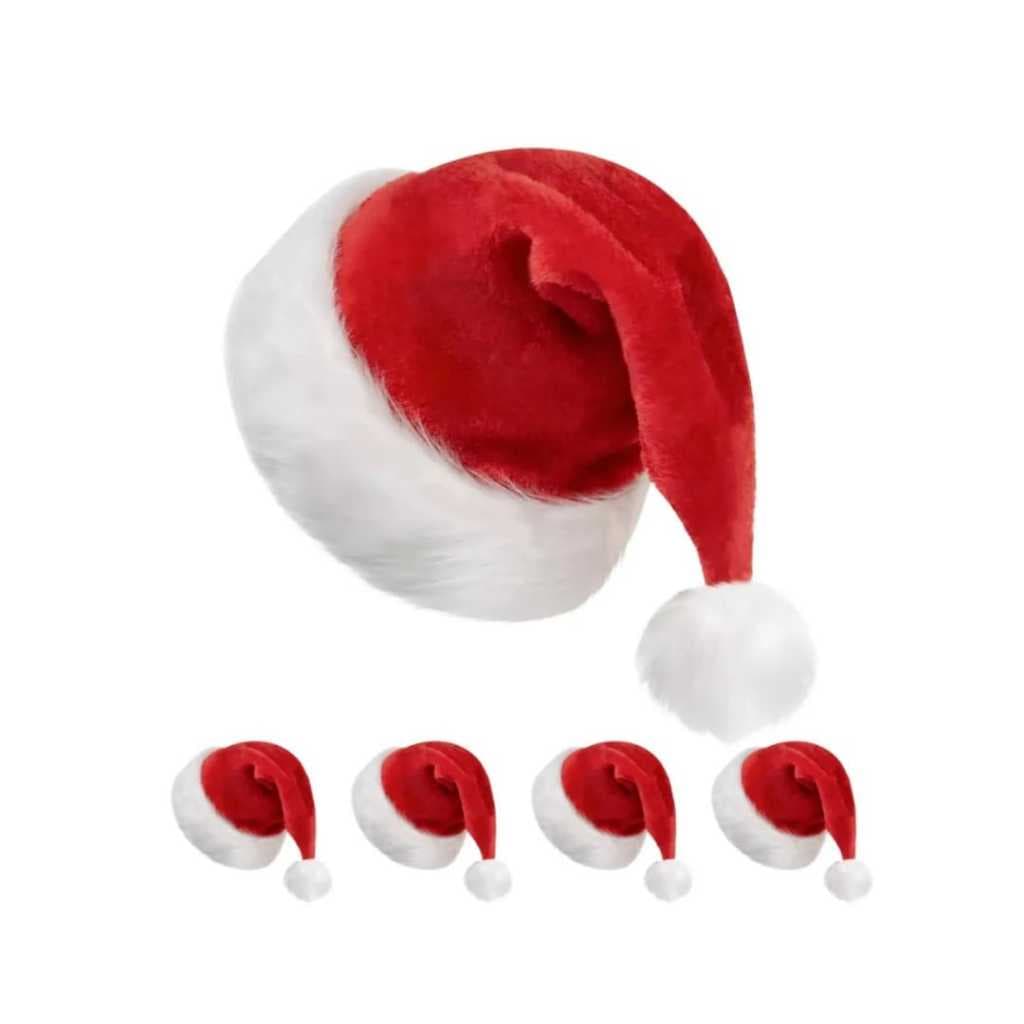 Toucas Gorro Veludo De Natal Papai Noel Veludo Vermelho Tradicional