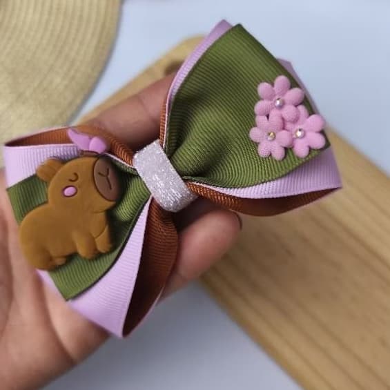Laço infantil Capivara/ kit lacinhos capivara.