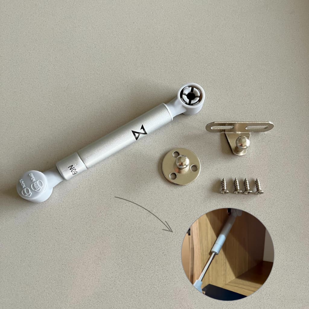 Mini Pistão á Gás Força Inversa 60n  porta basculante amortecedor Metalnox abertura para baixo