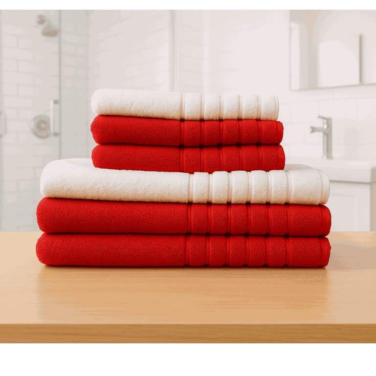 Kit 6 Toalhas Orteu (03 Banho e 03 Rosto) - Jogo de Toalhas 100% Algodão Grande 70cm x 130cm 400g