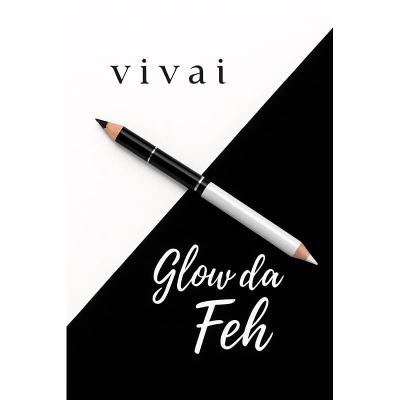 Lápis de Olhos Preto e Branco com Apontador Vivai