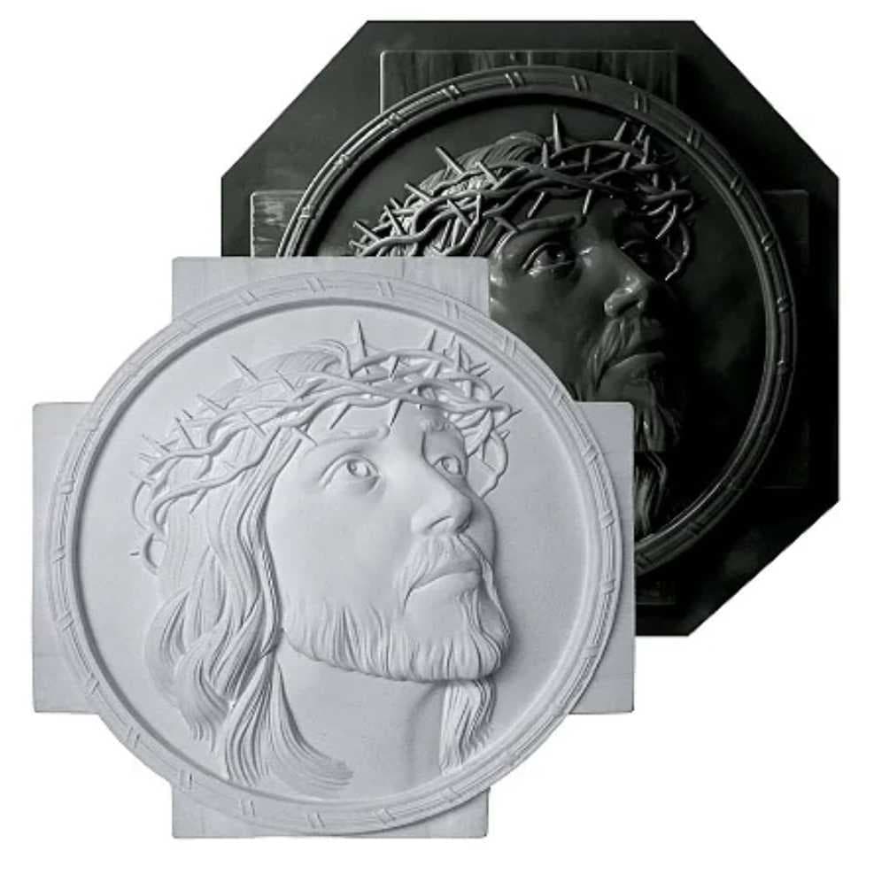 Quadro Jesus Cristo Molde Forma ABS 41x41cm Gesso Cd908