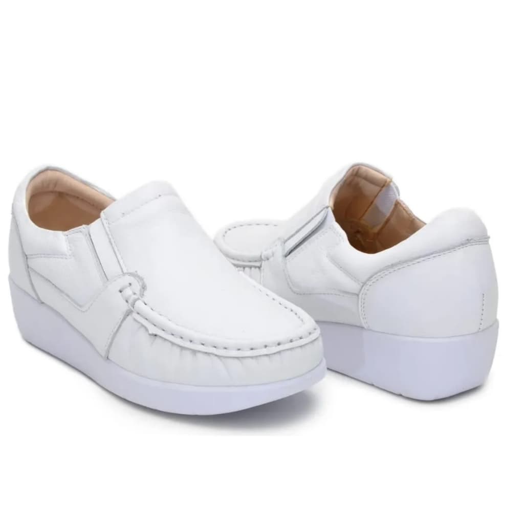 Sapato Mocassim Feminino Casual Dia a Dia Leve e Macio Original Couro Social Trabalho Antiderrapan