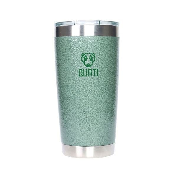 Copo Térmico Com Tampa 473Ml Verde - Conserva até 12h Gelado e 6h Quente - QUATI