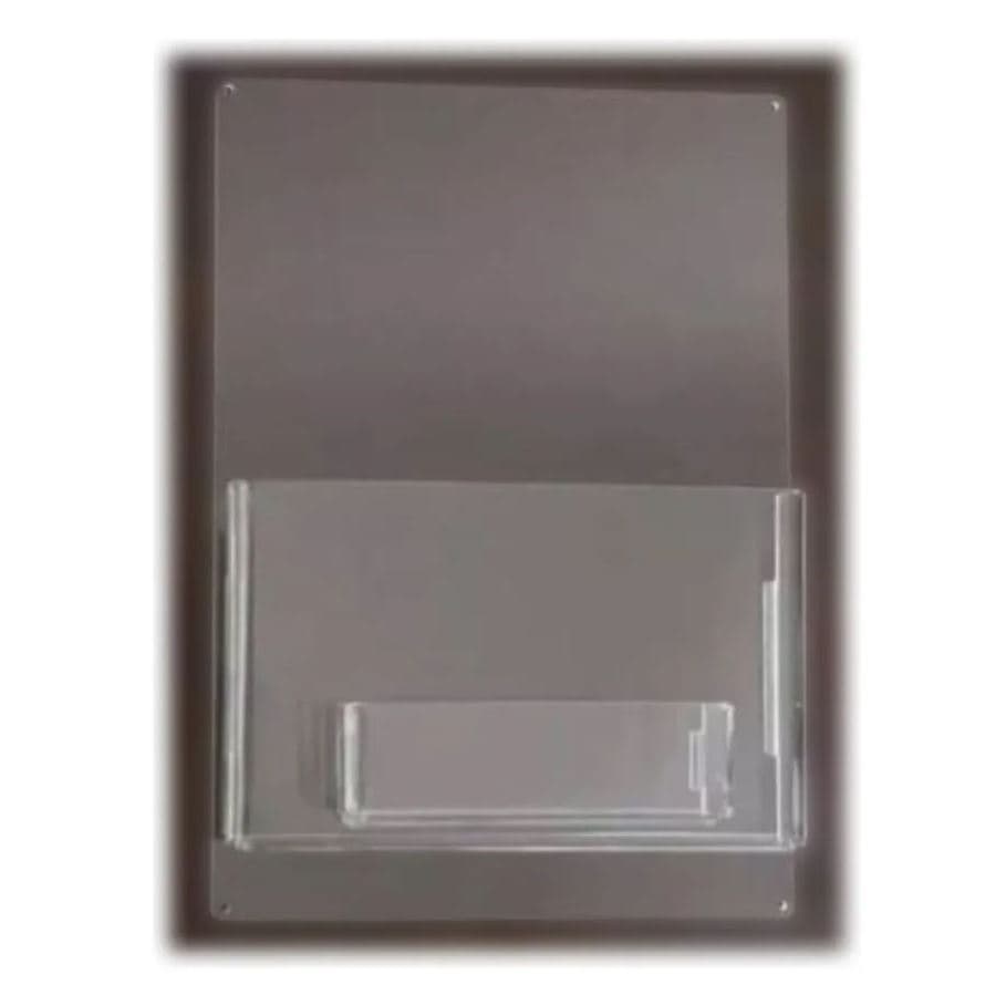 Display Parede Porta Folder A6 C/Porta Cartão(10X15) Acrílico Transparente Papel 1 Peça
