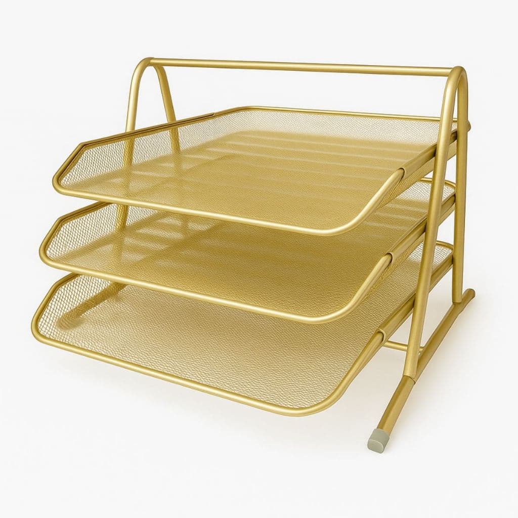 Organizador de Mesa Triplo Aramado Gv Office Escolha sua Cor