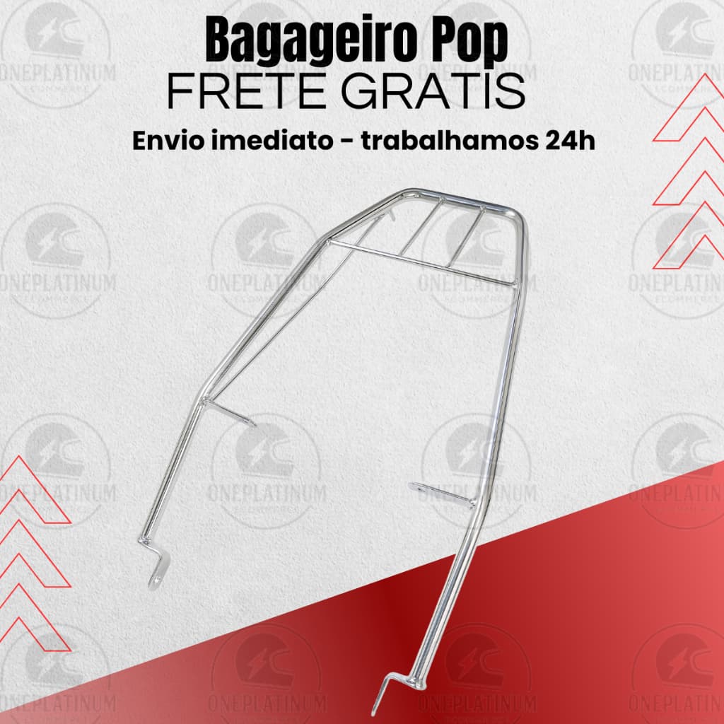 Bagageiro Suporte Churrasqueira Para Baúleto Traseiro Honda Pop 110i 2015 até 2025 Original Cromado
