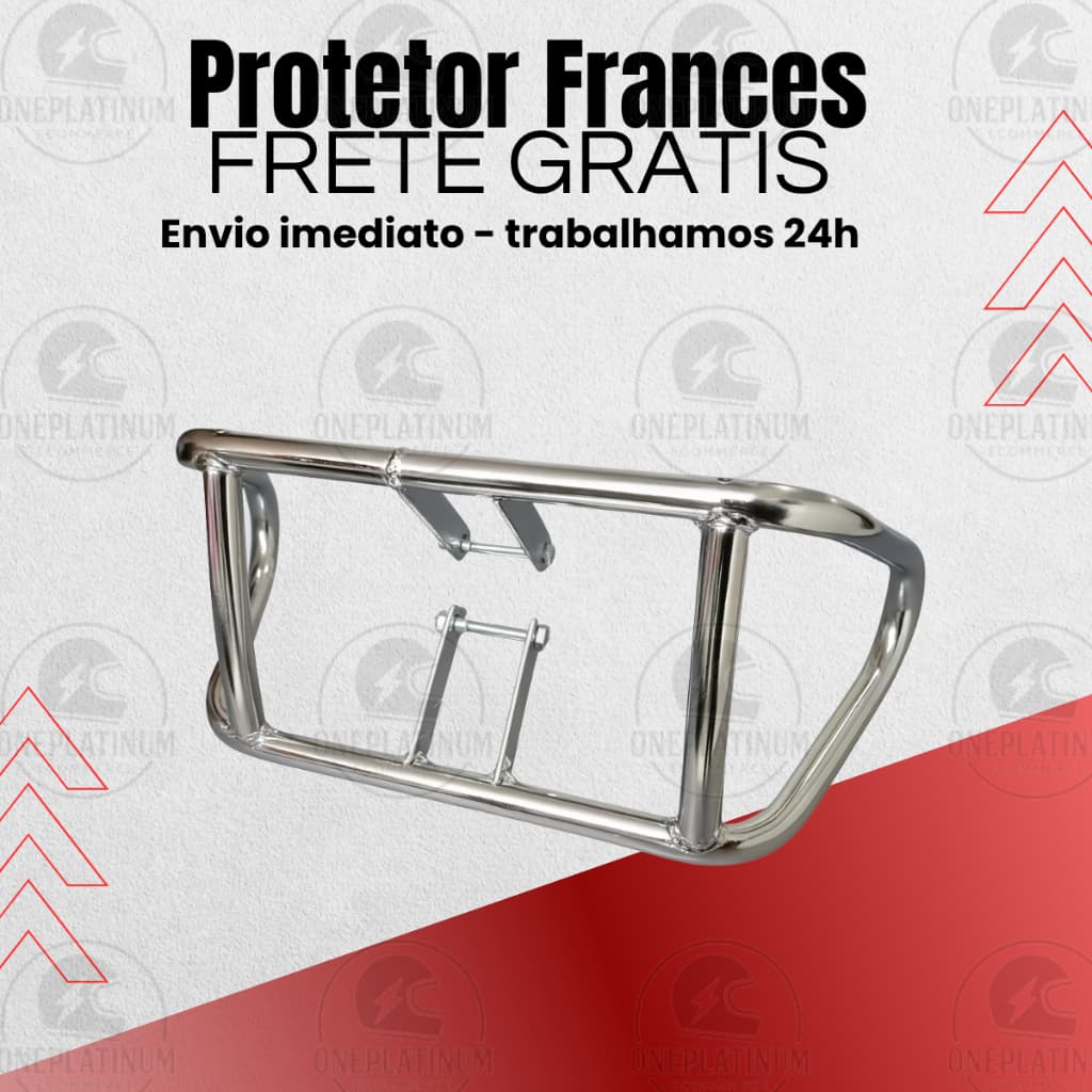 Mata Cachorro + Parafuso Protetor de Motor Tipo Frances 160 Start Fan Titan 125 150 Cg 160 Cromada